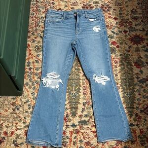 American Eagle High-Rise Skinny Kick Distressed Jeans